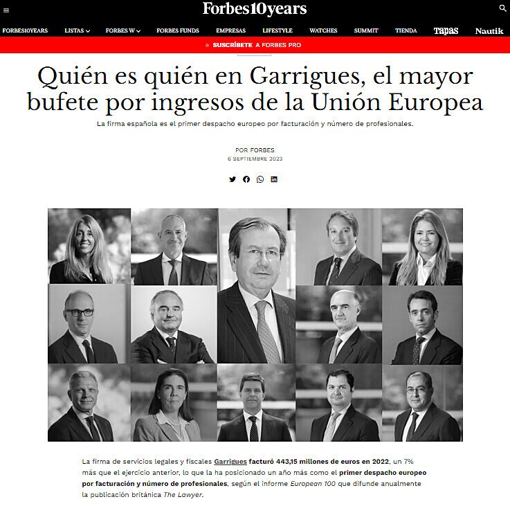 Quin es quin en Garrigues, el mayor bufete por ingresos de la Unin Europea